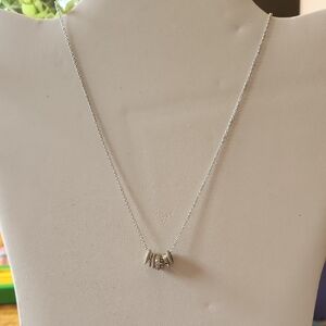 NEW! Touchstone Crystal Ring True Necklace. LBD Collection. Sterling